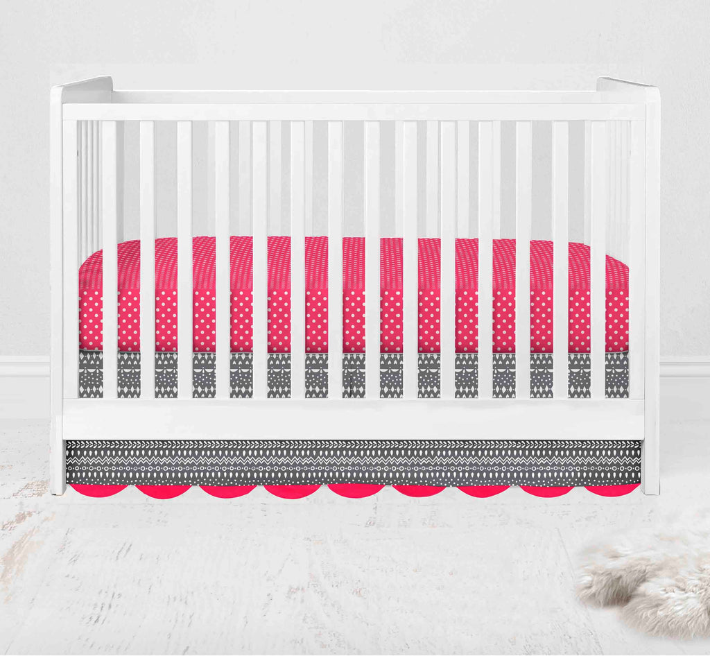 Owls in the Woods Pink/Grey Girls Crib Bedding Set - Bacati - Crib Bedding Set - Bacati