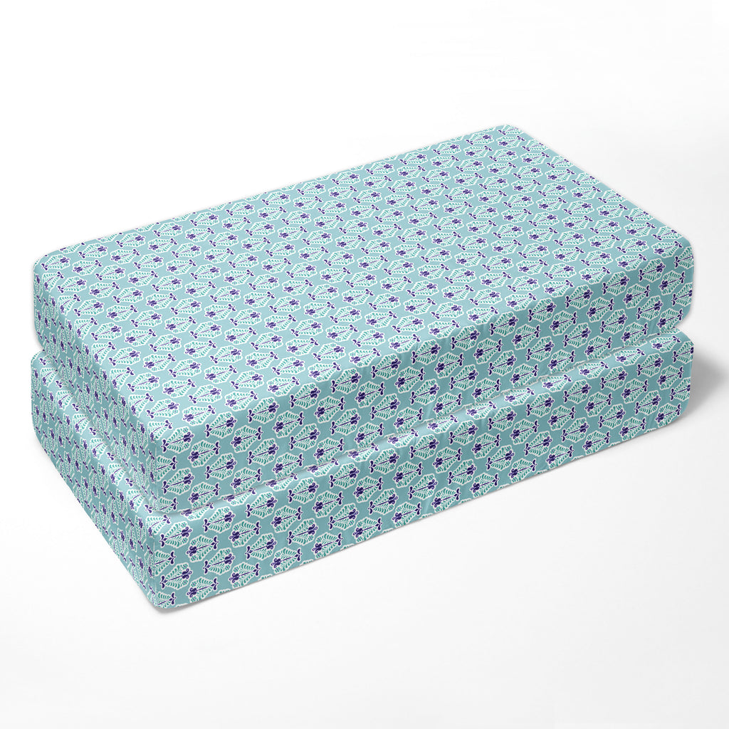 Paisley Isabella Lilac/Purple/Aqua Girls Crib Bedding Set - Bacati - Crib Bedding Set - Bacati