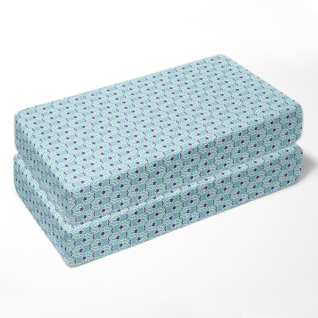 Paisley Isabella Lilac/Purple/Aqua Girls Crib Bedding Set - Bacati - Crib Bedding Set - Bacati