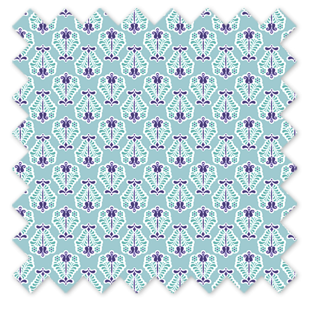 Bacati - Crib or Toddler Bed Fitted Sheet, Paisley Isabella Purple/Aqua/Lilac - Bacati - Crib/Toddler Fitted Sheet - Bacati