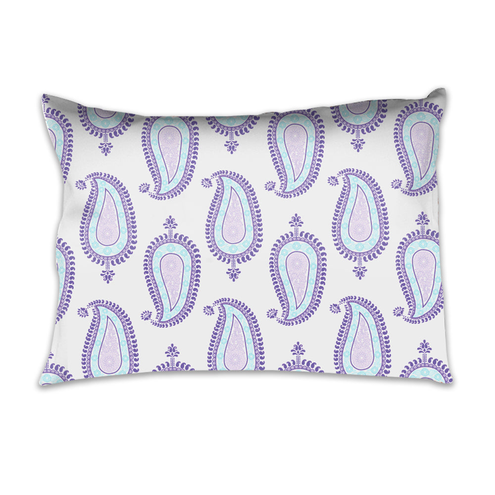 Bacati - Girls 4 pc Toddler Bedding/3 pc Sheet Set 100% Cotton Percale, Paisley Isabella, Purple/Lilac/Aqua - Bacati - 4 pc Toddler Bedding Set - Bacati