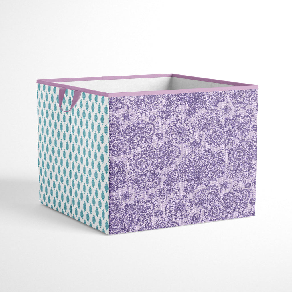 Bacati - Paisley Isabella Girls Nursery Kids Storage Items, Purple/Lilac/Aqua - Bacati - Nursery/Kids Storage - Bacati