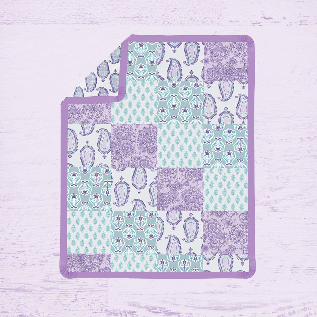 Paisley Isabella Lilac/Purple/Aqua Girls Crib Bedding Set - Bacati - Crib Bedding Set - Bacati