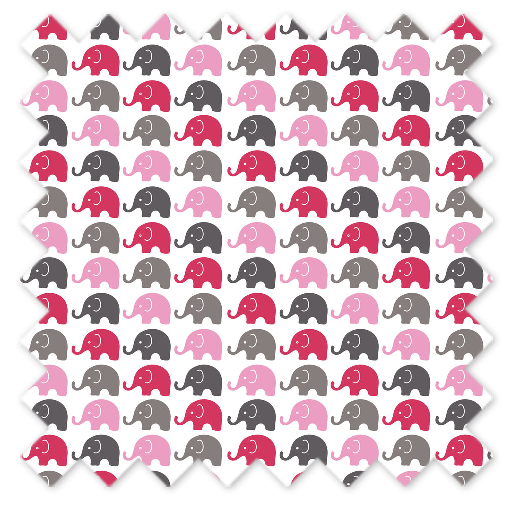 Bacati - Crib or Toddler Bed Fitted Sheet Elephants, Pink/Grey - Bacati - Crib/Toddler Fitted Sheet - Bacati