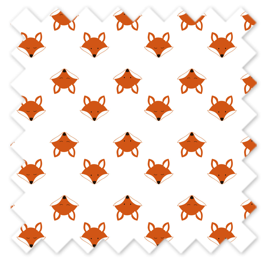 Crib or Toddler Bed Fitted Sheet 100% Cotton Percale, Playful Fox Orange/Grey - Bacati - Crib/Toddler Fitted Sheet - Bacati