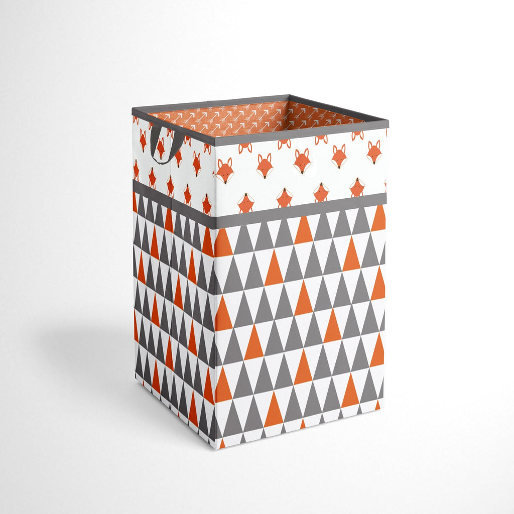 Bacati - Playful Fox Neutral Nursery Kids Storage Items, Orange/Grey - Bacati - Nursery/Kids Storage - Bacati