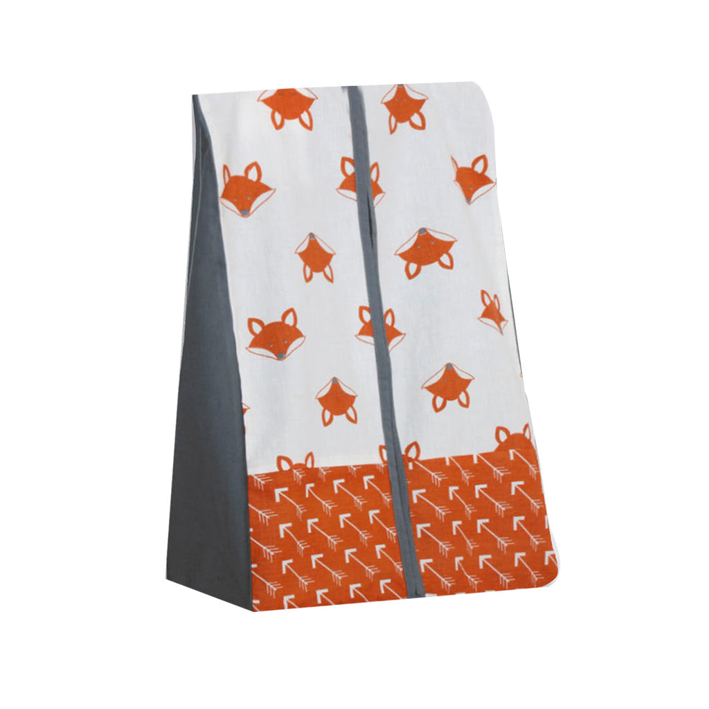 Playful Fox Orange/Grey Neutral Crib Bedding Set - Bacati - Crib Bedding Set - Bacati