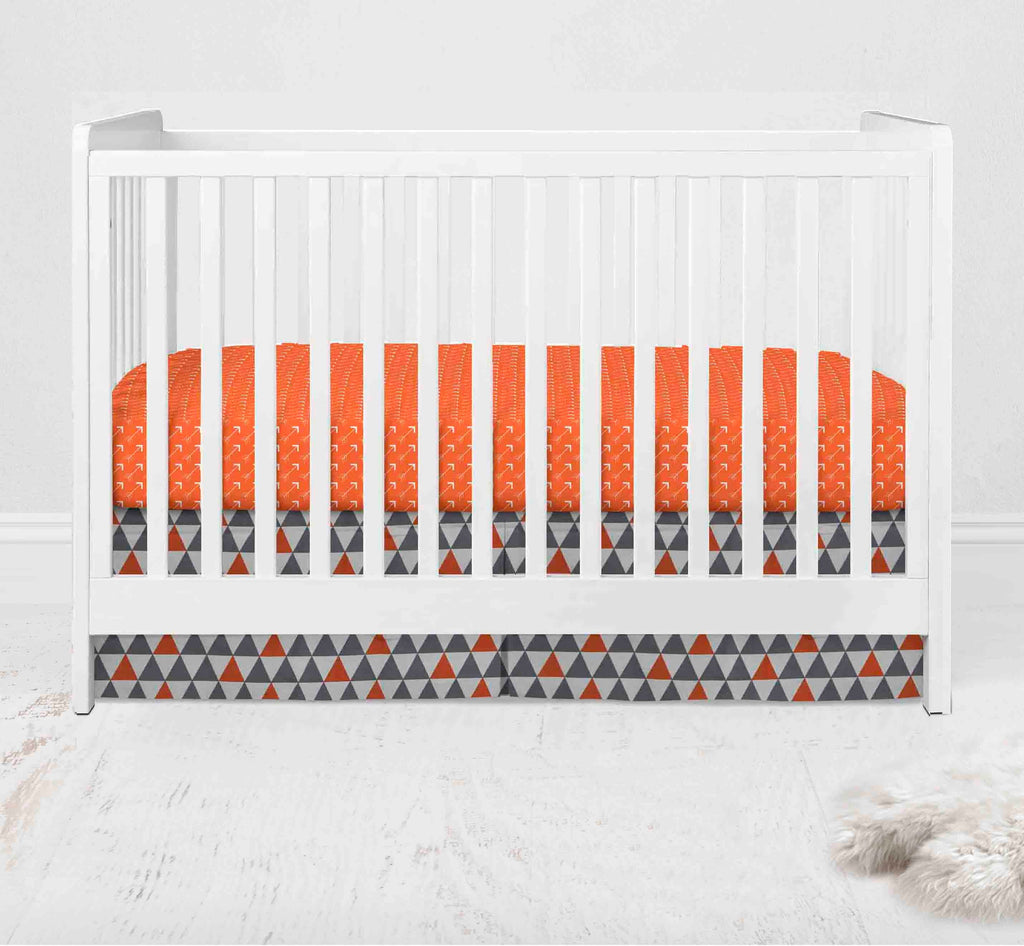 Playful Fox Orange/Grey Neutral Crib Bedding Set - Bacati - Crib Bedding Set - Bacati