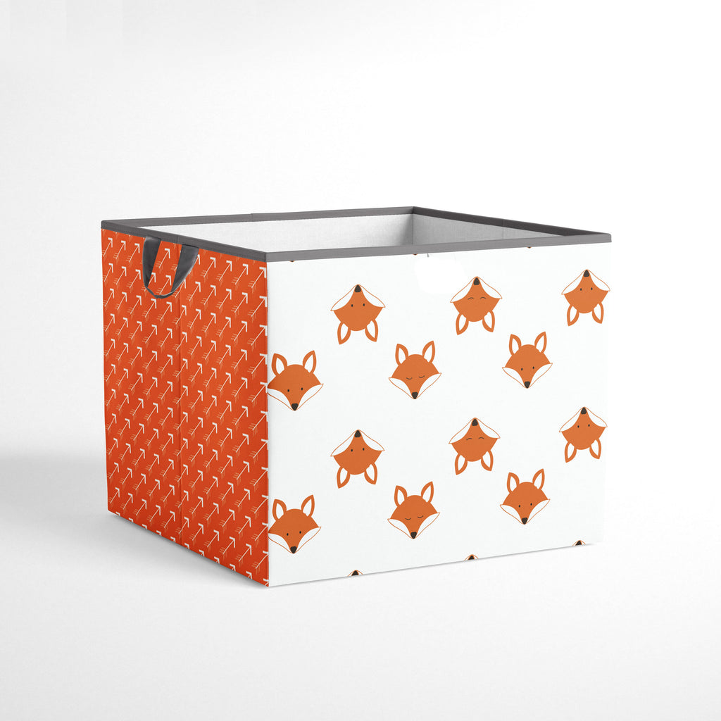 Bacati - Playful Fox Neutral Nursery Kids Storage Items, Orange/Grey - Bacati - Nursery/Kids Storage - Bacati