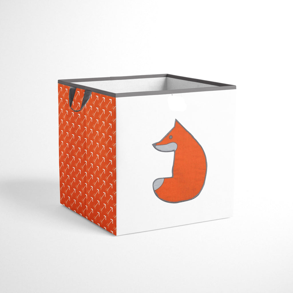 Bacati - Playful Fox Neutral Nursery Kids Storage Items, Orange/Grey - Bacati - Nursery/Kids Storage - Bacati