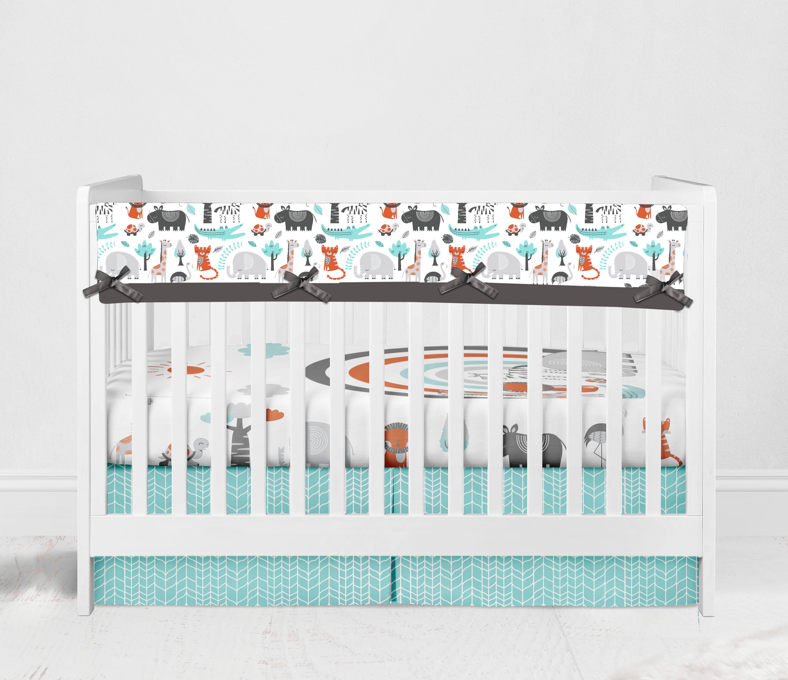SheetWorld Crib Bib Sheet Saver 13 x 27 inches for Baby Crib, Soft Cotton,  4 Secure Ties, Made in USA