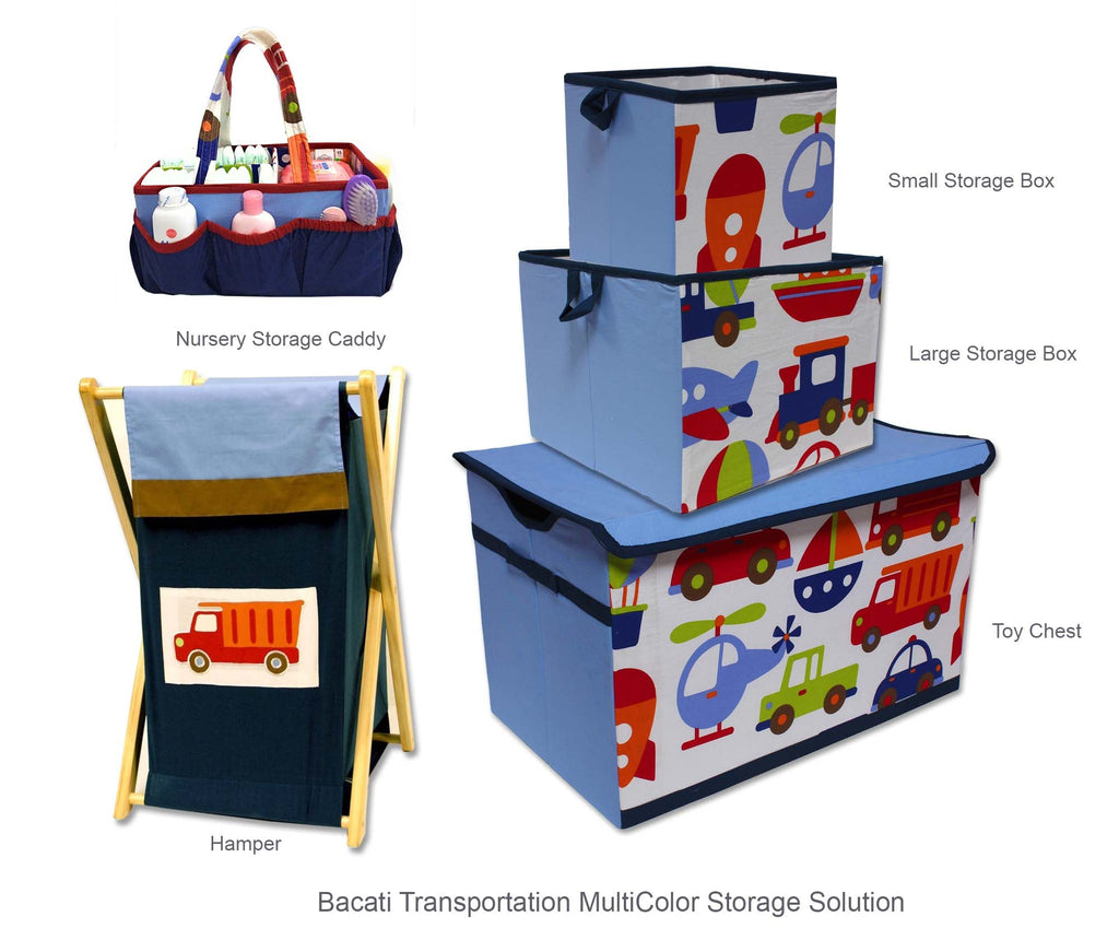 Bacati - Transportation, Boys Nursery Kids Storage. Blue/Navy/Orange/Red/Green - Bacati - Nursery/Kids Storage - Bacati