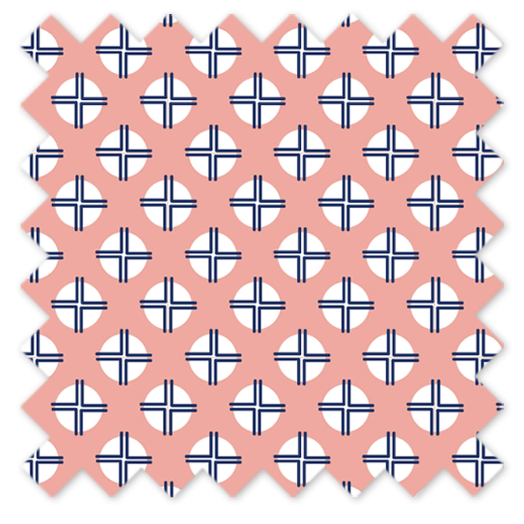 Bacati - Crib or Toddler Bed Fitted Sheet 100% Cotton Percale, Tribal Olivia Coral/Navy - Bacati - Crib/Toddler Fitted Sheet - Bacati