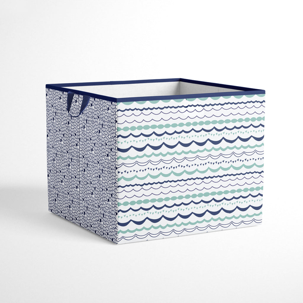 Bacati - Tribal Noah, Boys Nursery Kids Storage. Mint/Navy - Bacati - Nursery/Kids Storage - Bacati