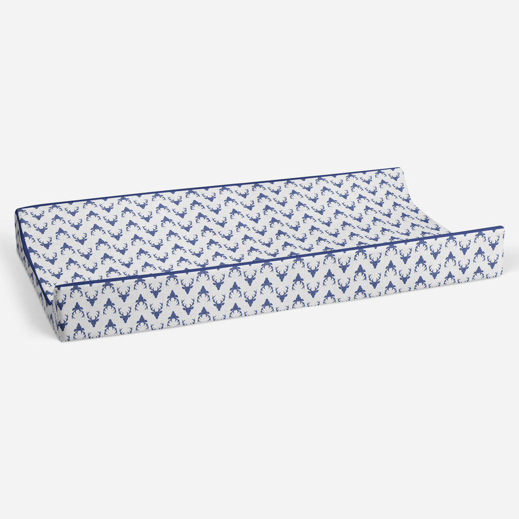 Tribal Noah Coral/Navy Girls Quilted Changing Pad Cover - Bacati - Changing pad cover - Bacati