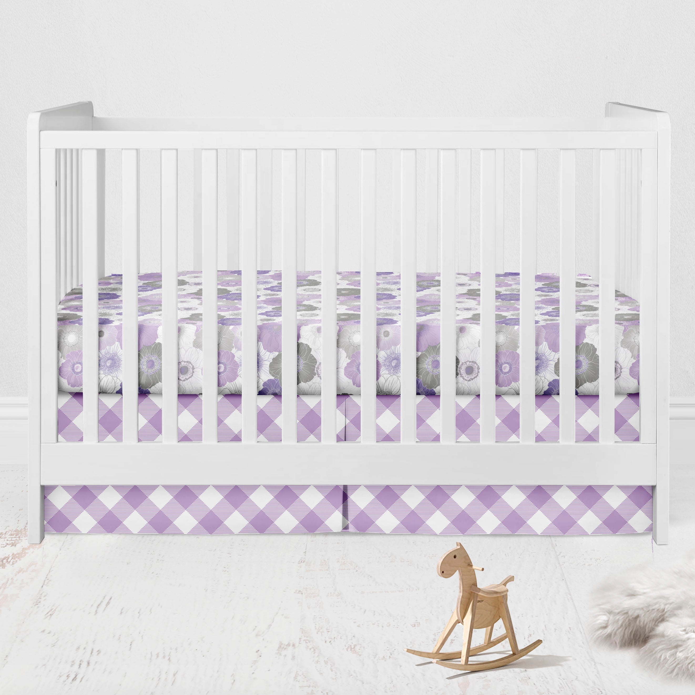Purple crib best sale bedding