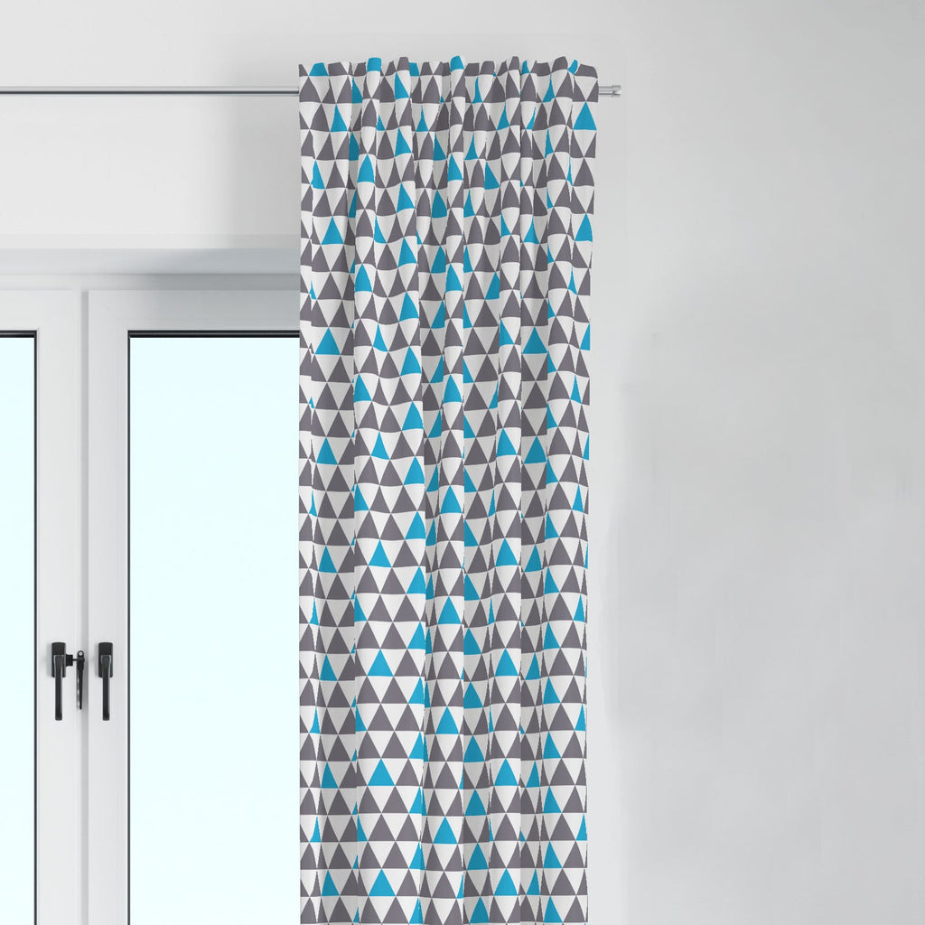 Bacati - Woodlands Animals Aqua/Navy/Grey Window Curtain Panel/Valance - Bacati - Window Treatments - Bacati